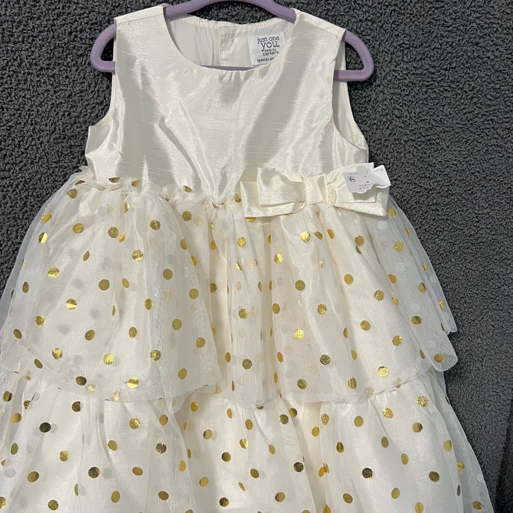 Kids ivory & gold dress